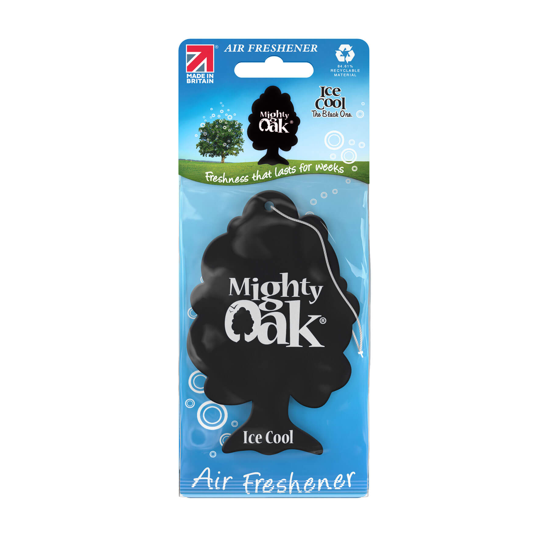Ice Cool Mighty Oak car air freshener packaging